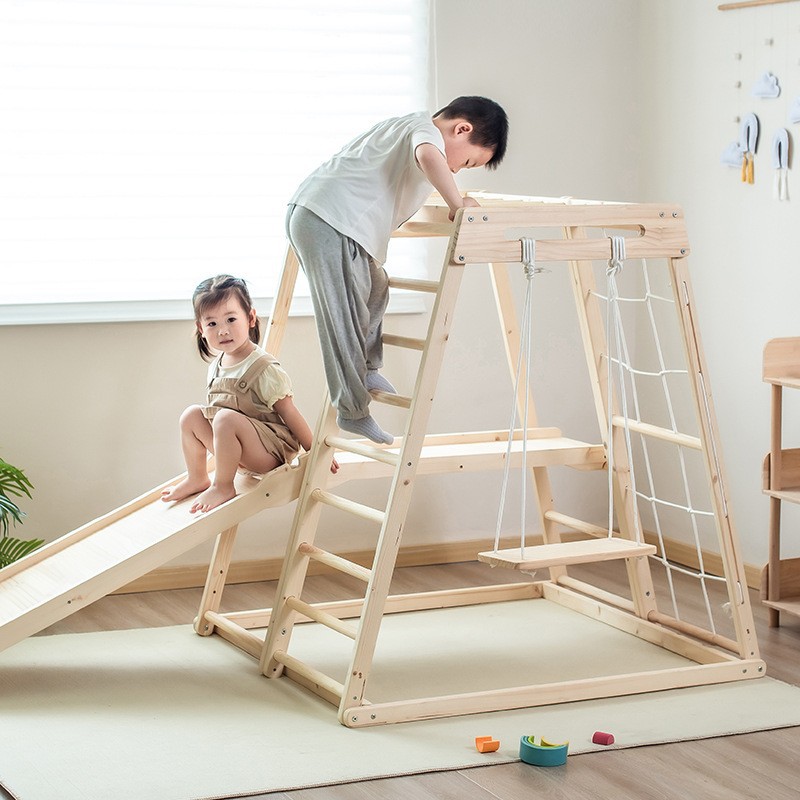 Kids Outdoor Climbing Frame - Dschungel-Klettergerüst für Kinder, Outdoor-Sensorik-Trainingsgerät, Indoor-Rutsche mit