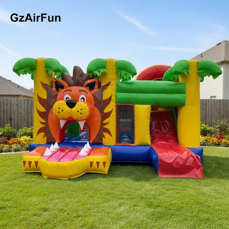 Kids Outdoor House - Maßgefertigte Kommerzielle Outdoor-Hüpfburg mit Löwen-Thema, Aufblasbare