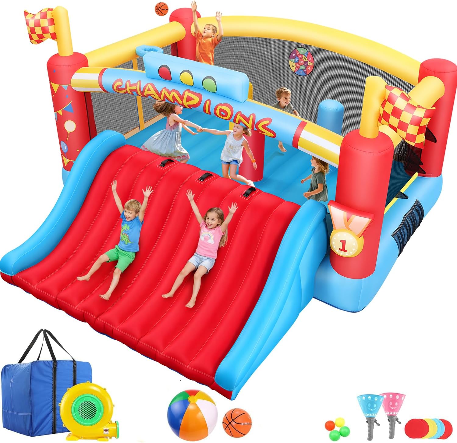Kids Outdoor House - Großes Aufblasbares Hüpfhaus für Größere Kinder,
