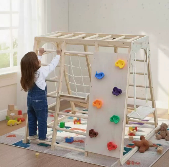 Klettergerüst aus Holz mit Sch – Kids Outdoor Climbing Frame Bewertung und Preis