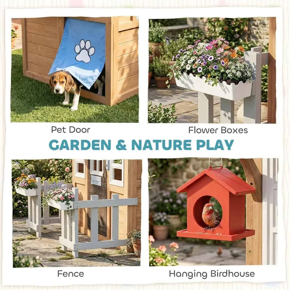 Qaba Outdoor-Spielhaus mit Hau – Qaba Kids Outdoor Playhouse Bewertung und Preis