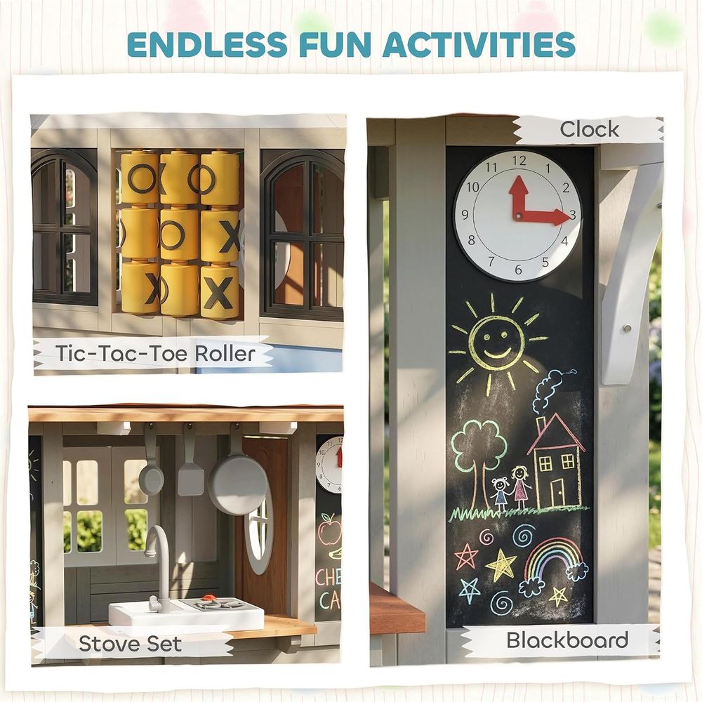 Qaba Outdoor-Spielhaus aus Hol – Qaba Kids Outdoor Playhouse Bewertung und Preis