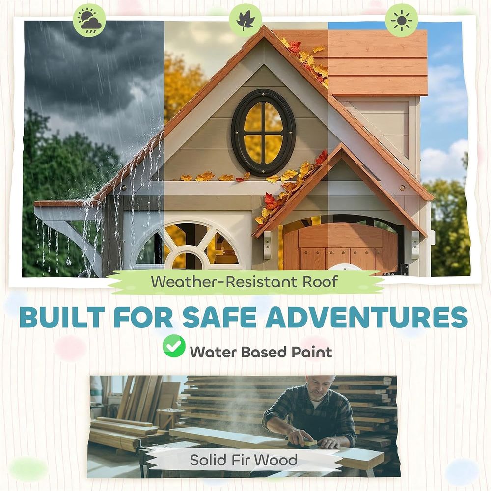 Qaba Outdoor-Spielhaus aus Hol – Qaba Kids Outdoor Playhouse Bewertung und Preis