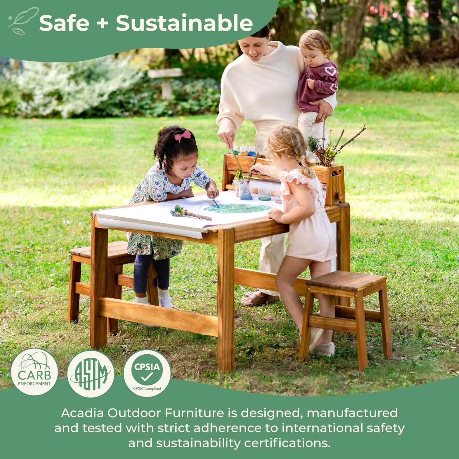 Acadia Outdoor-Kunsttisch- und – Kids Outdoor Table And Chairs Bewertung und Preis