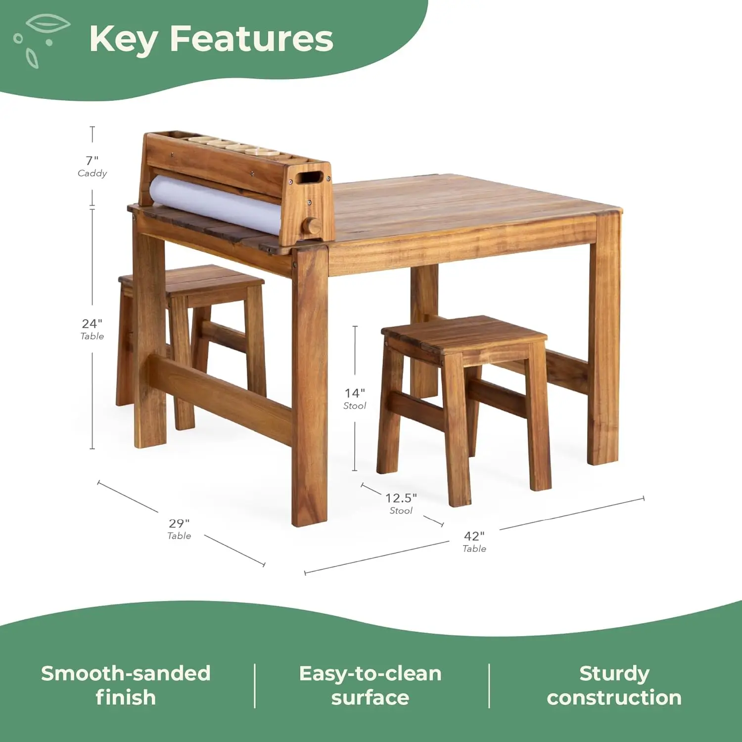 Acadia Outdoor-Kunsttisch- und – Kids Outdoor Table And Chairs Bewertung und Preis