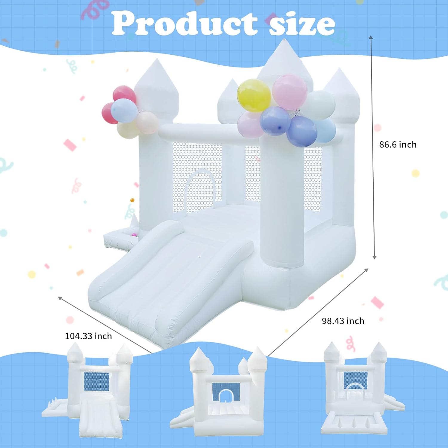 Weißes Hüpfhaus, Indoor- und O – Kids Outdoor House Bewertung und Preis