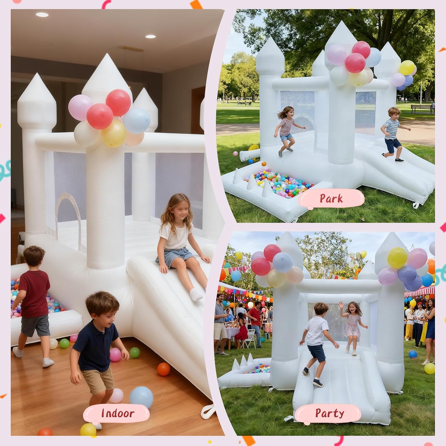 Weißes Hüpfhaus, Indoor- und O – Kids Outdoor House Bewertung und Preis