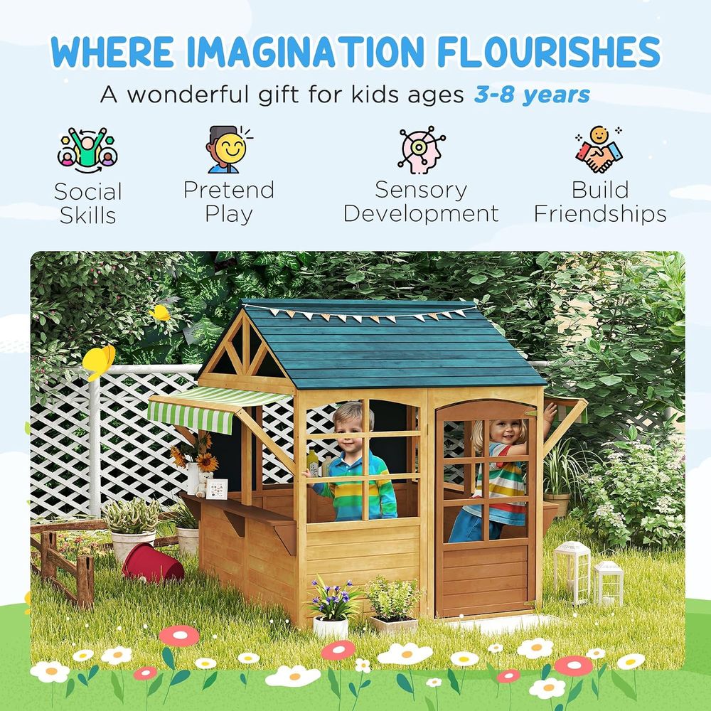 Qaba faltbares Outdoor-Spielha – Qaba Kids Outdoor Playhouse Bewertung und Preis