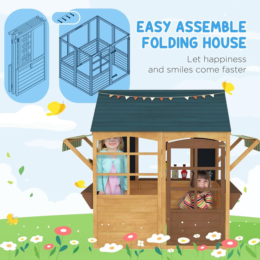 Qaba faltbares Outdoor-Spielha – Qaba Kids Outdoor Playhouse Bewertung und Preis