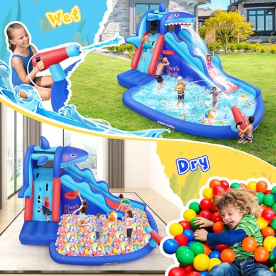 Aufblasbare Wasserrutsche mit  – Kids Outdoor House Bewertung und Preis