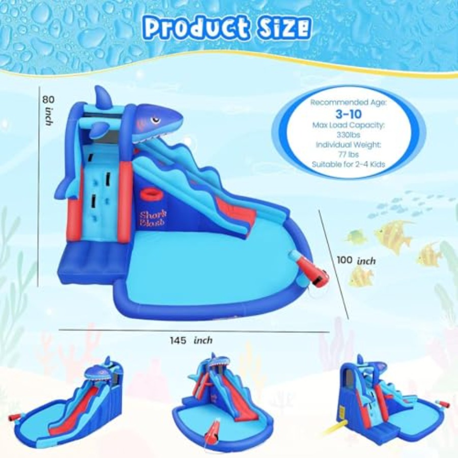 Aufblasbare Wasserrutsche mit  – Kids Outdoor House Bewertung und Preis