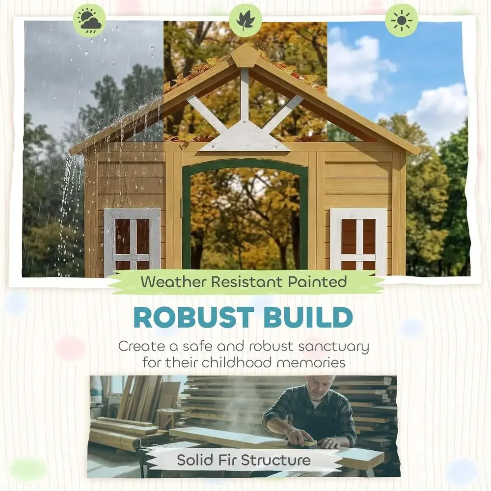 Qaba Outdoor-Spielhaus, Holzsp – Qaba Kids Outdoor Playhouse Bewertung und Preis