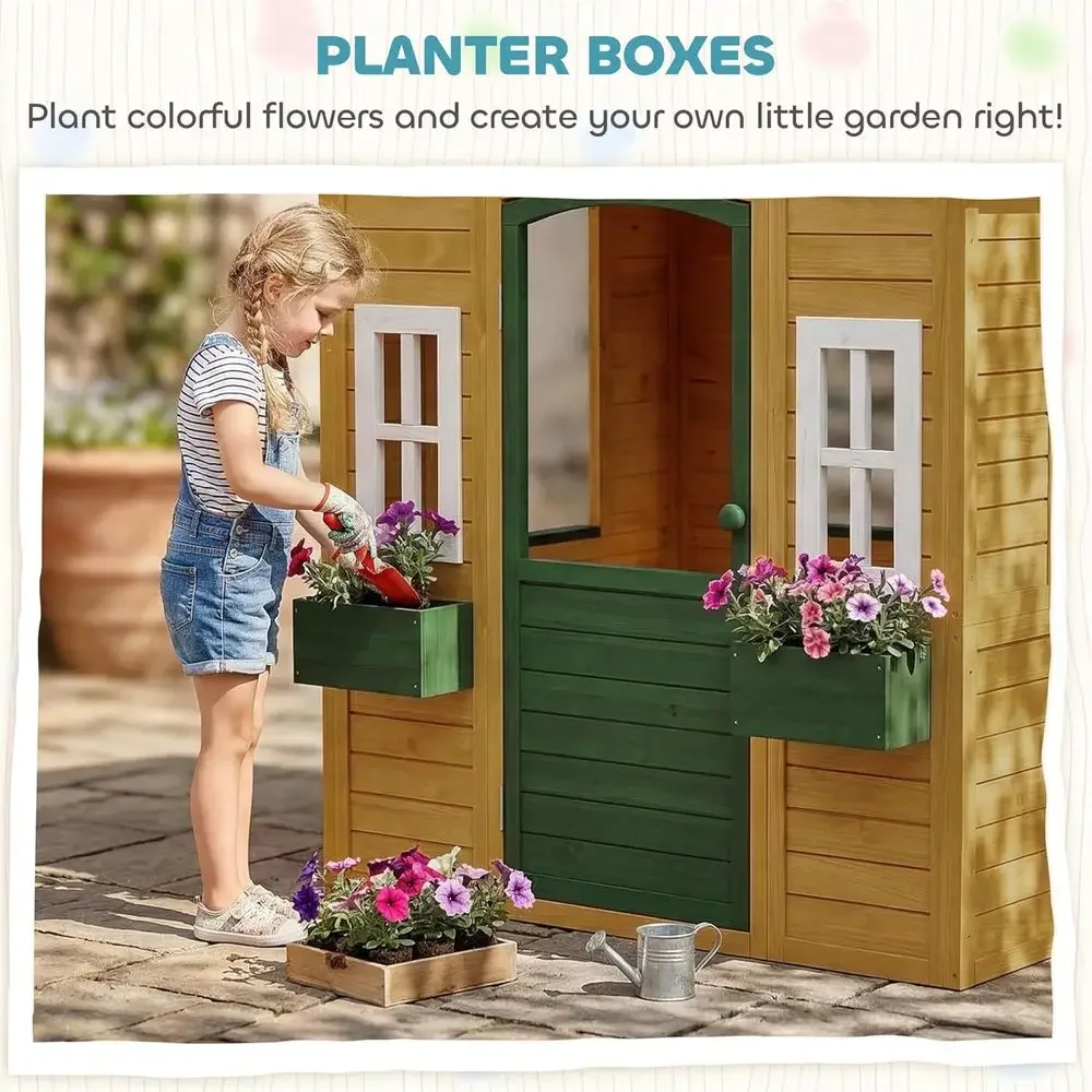 Qaba Outdoor-Spielhaus, Holzsp – Qaba Kids Outdoor Playhouse Bewertung und Preis