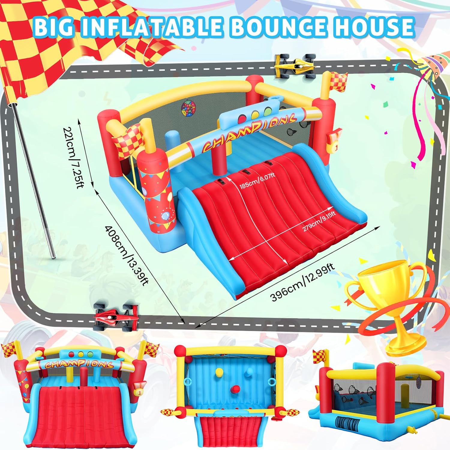 Großes Aufblasbares Hüpfhaus f – Kids Outdoor House Bewertung und Preis