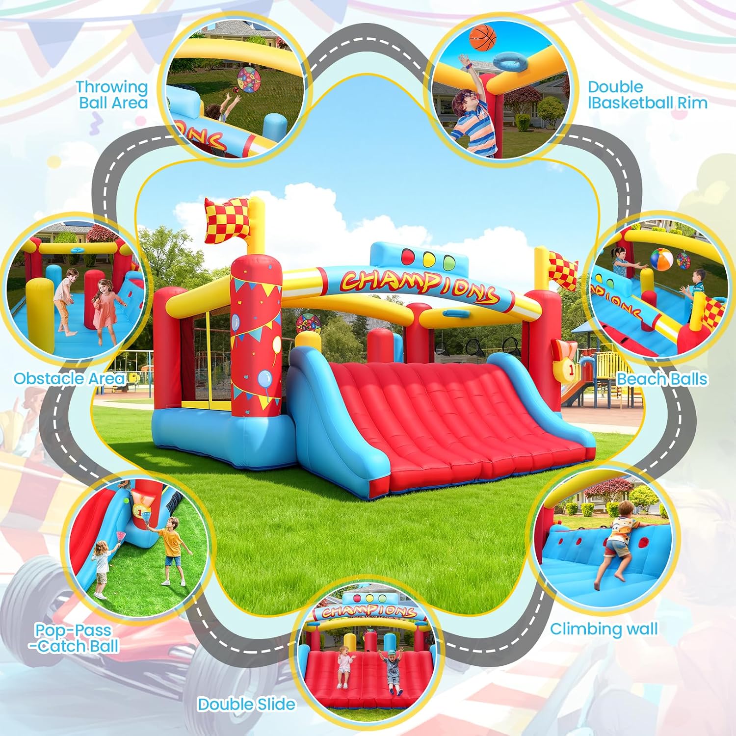 Großes Aufblasbares Hüpfhaus f – Kids Outdoor House Bewertung und Preis