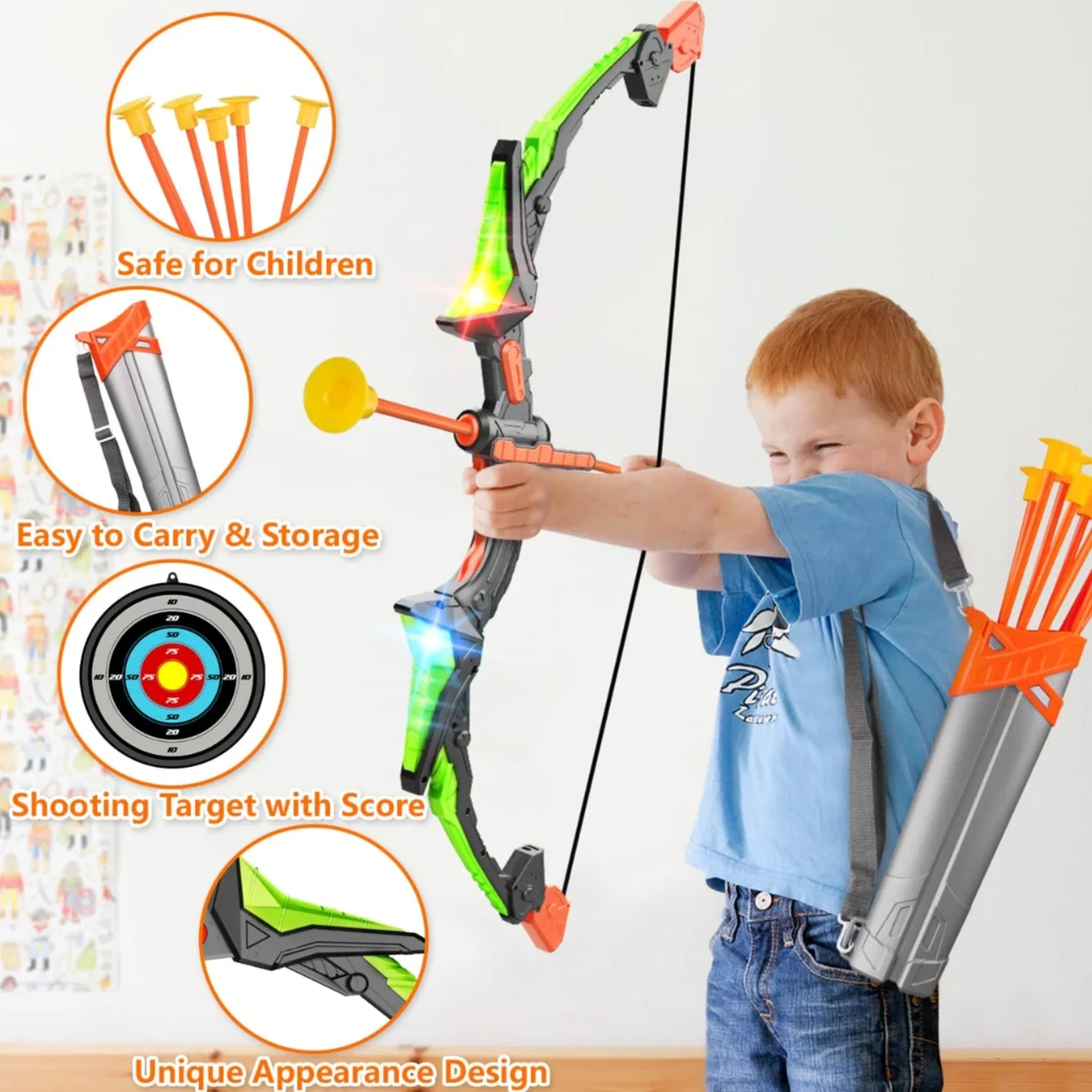 Leuchtendes Bogenschießen-Spie – Kids Indoor Outdoor Games Bewertung und Preis