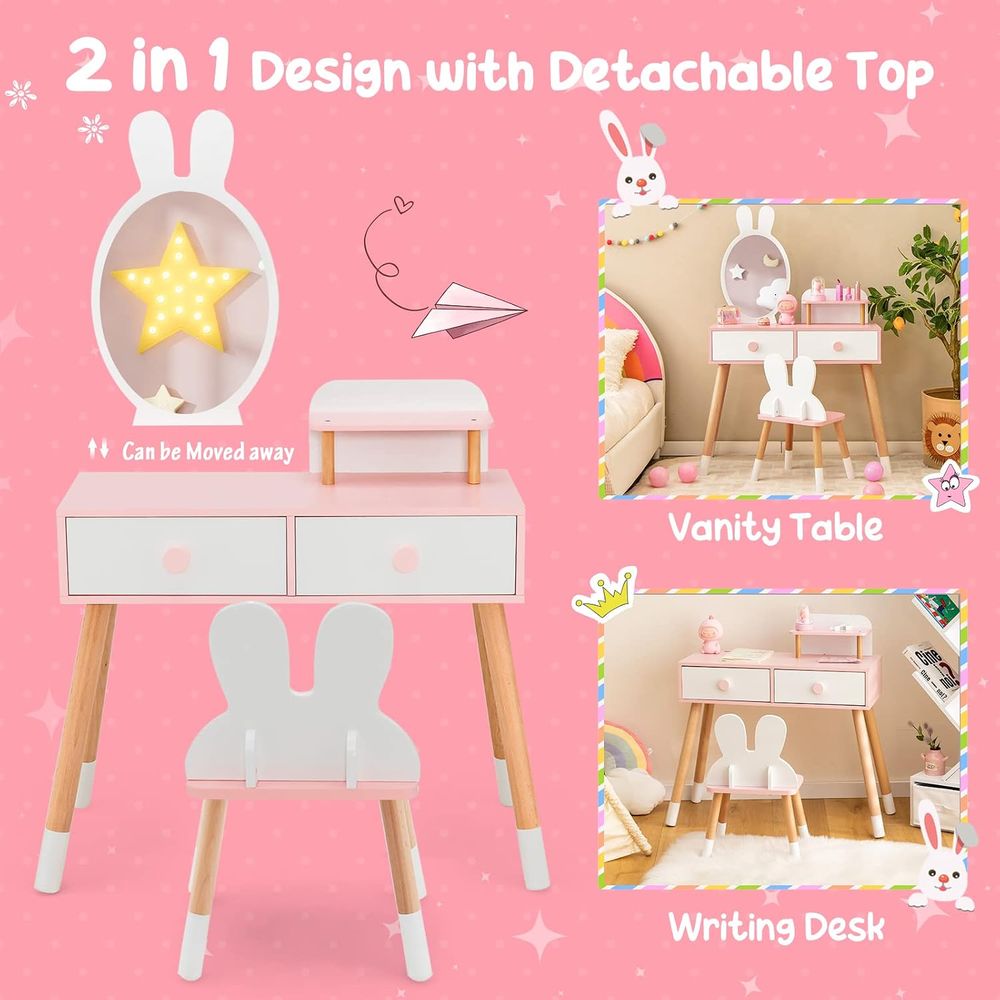 Kinder-Schminktisch-Set, Mädch – Kids Outdoor Table And Chairs Bewertung und Preis
